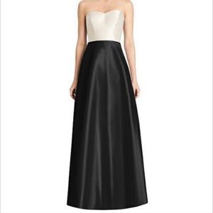 Alfred Sung Evening Silk Dress White/Black in size 6